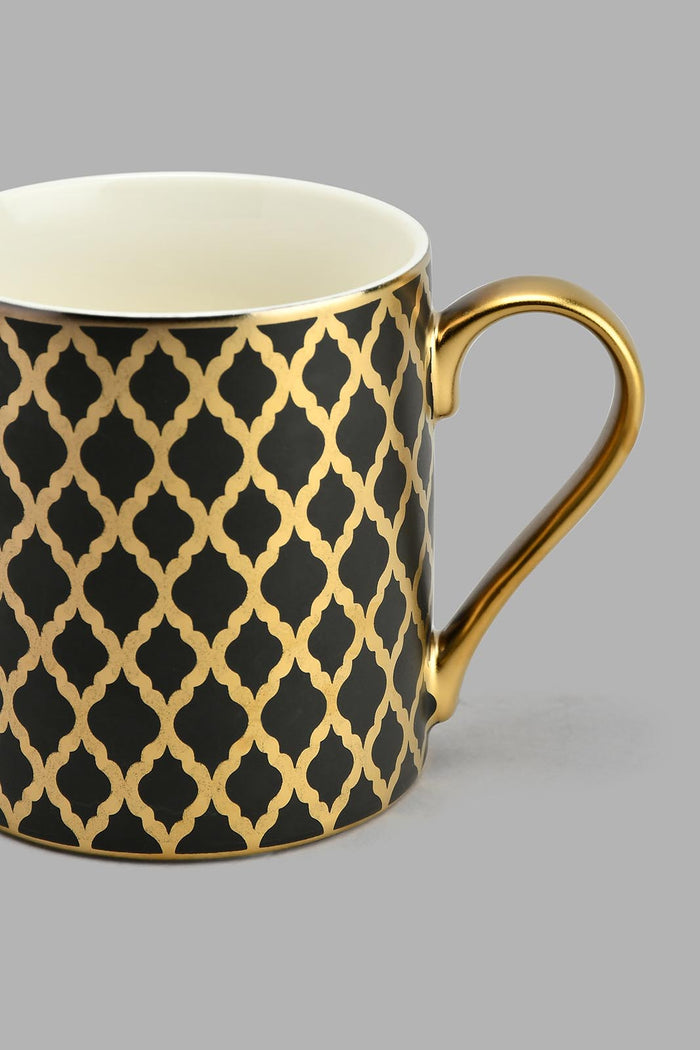 Redtag-Black-And-Gold-Geometric-Printed-Mug-Colour:Black,-Colour:Gold,-Filter:Home-Dining,-HMW-DIN-Mugs,-New-In,-New-In-HMW-DIN,-Non-Sale,-S22A,-Section:Homewares-Home-Dining-