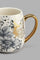 Redtag-White-and-Gold-Floral-Mug-Colour:Gold,-Colour:White,-Filter:Home-Dining,-HMW-DIN-Mugs,-New-In,-New-In-HMW-DIN,-Non-Sale,-S22A,-Section:Homewares-Home-Dining-