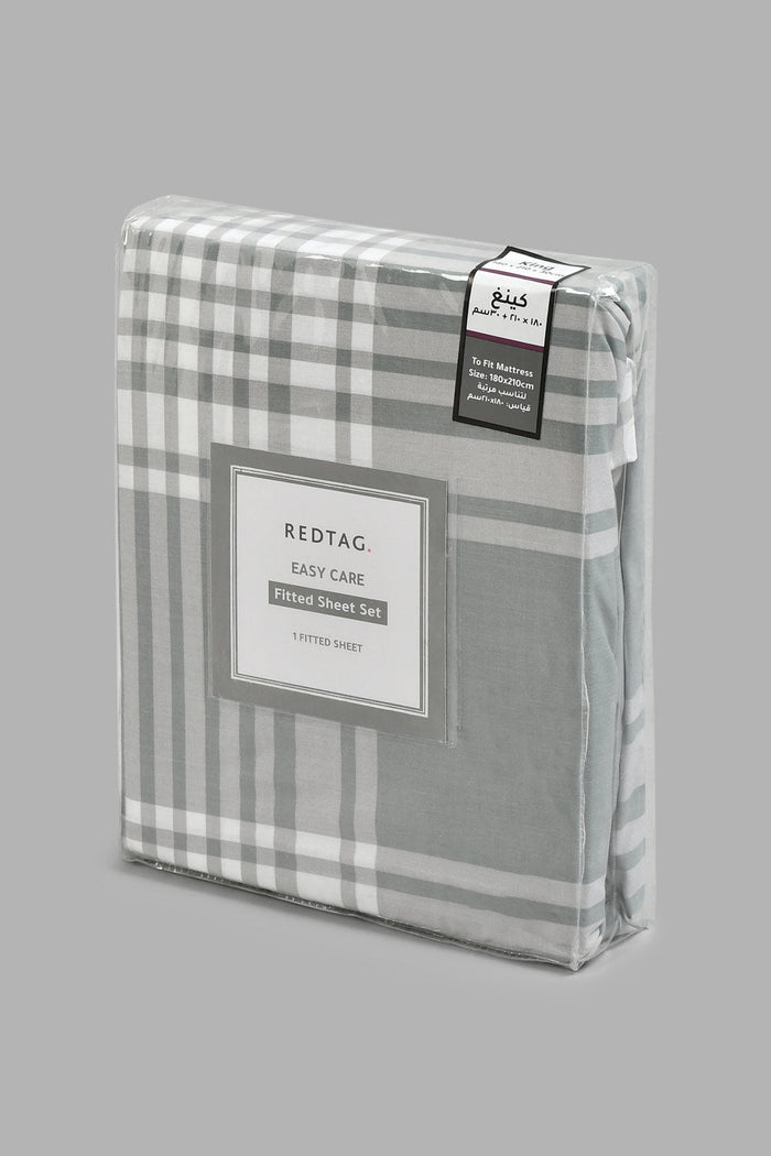 Redtag-Grey-Stripe-Printed-Fitted-Sheet(King-Size)-Fitted-Sheets-Home-Bedroom-