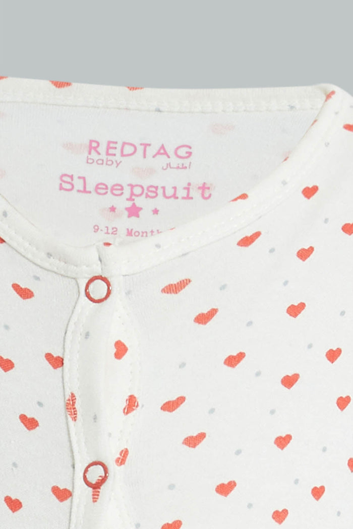 Redtag-Red-And-Grey-Heart-Print-Sleep-Suit-Colour:Red,-Filter:Baby-(0-to-12-Mths),-NBF-Sleepsuits,-New-In,-New-In-NBF,-Non-Sale,-PPE,-S22B,-Section:Kidswear-Baby-0 to 12 Months