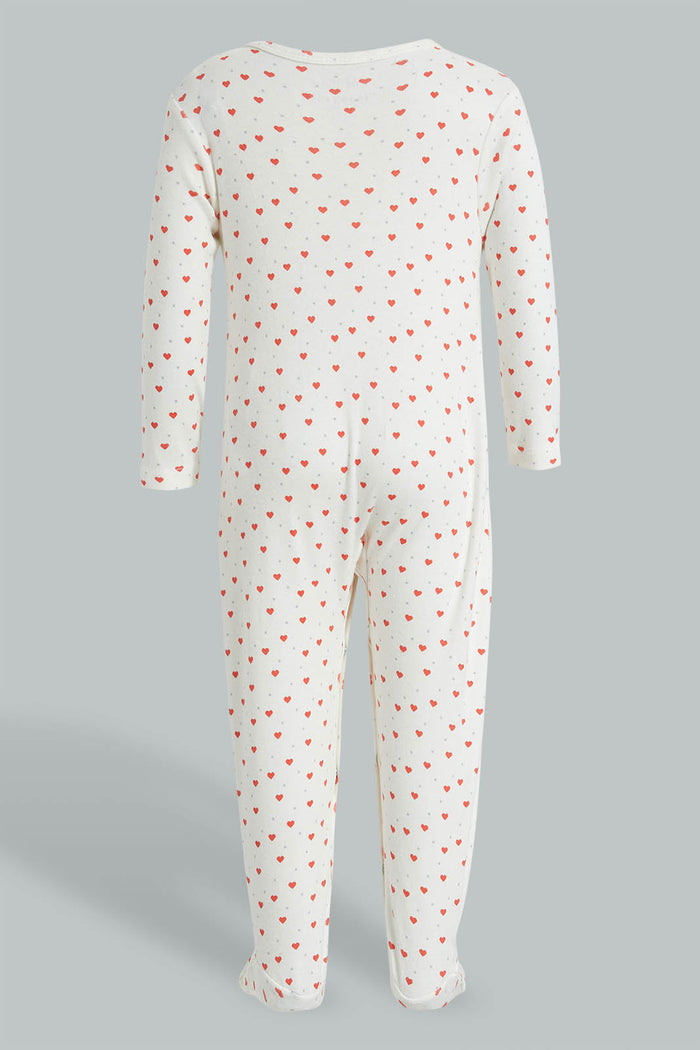 Redtag-Red-And-Grey-Heart-Print-Sleep-Suit-Colour:Red,-Filter:Baby-(0-to-12-Mths),-NBF-Sleepsuits,-New-In,-New-In-NBF,-Non-Sale,-PPE,-S22B,-Section:Kidswear-Baby-0 to 12 Months