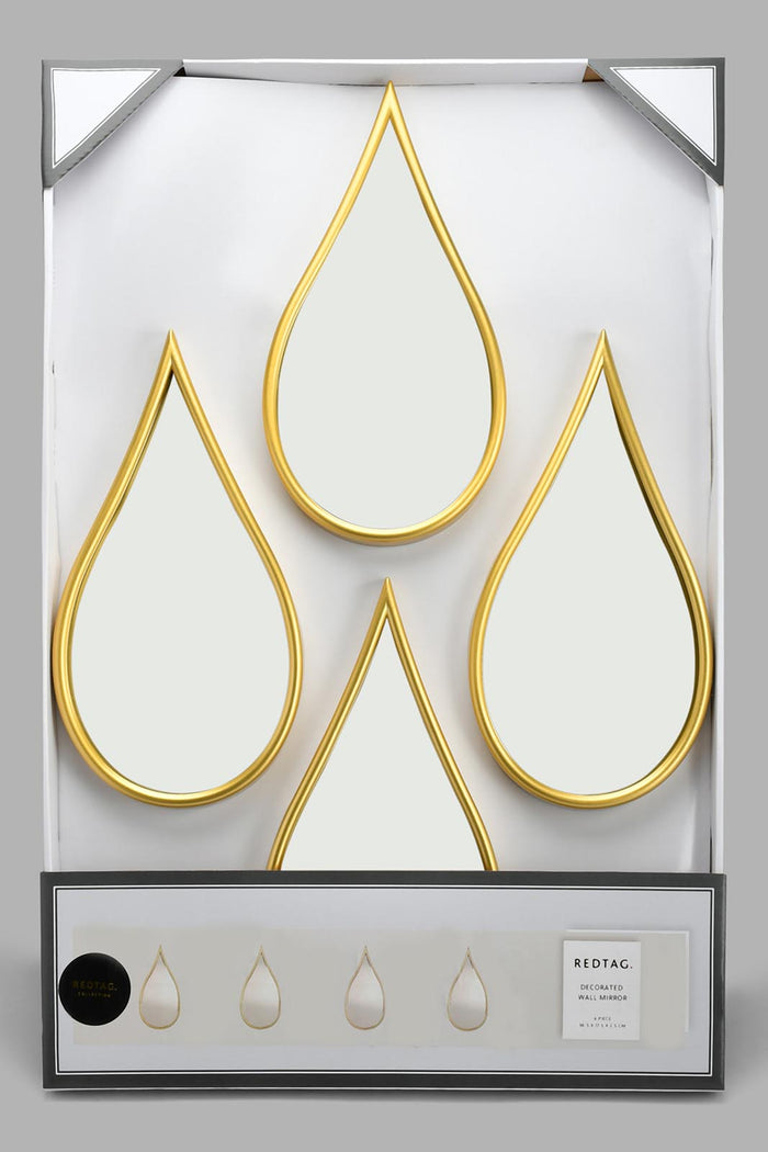 Redtag-Gold-Decorative-Wall-Mirror-Set(4Piece)-Mirrors-Home-Decor-