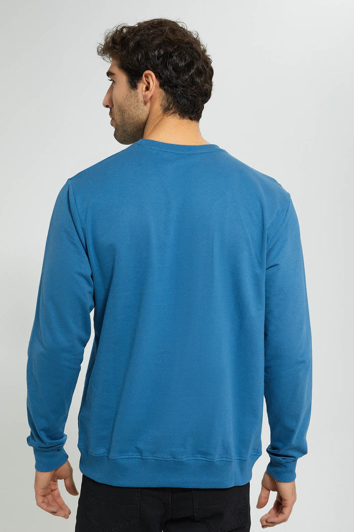 Redtag-Blue-Crew-Neck-Sweatshirt-Sweatshirts-Men's-