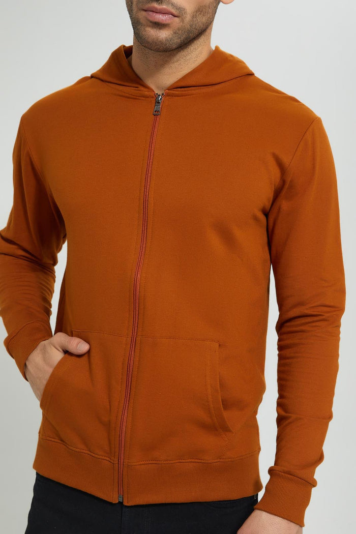 Redtag-Rust-Zipper-Hoodie-Sweatshirts-Men's-