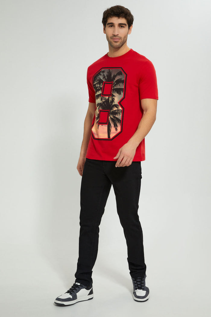 Redtag-Red-Digital-Printed-T-Shirt-Graphic-Prints-Men's-