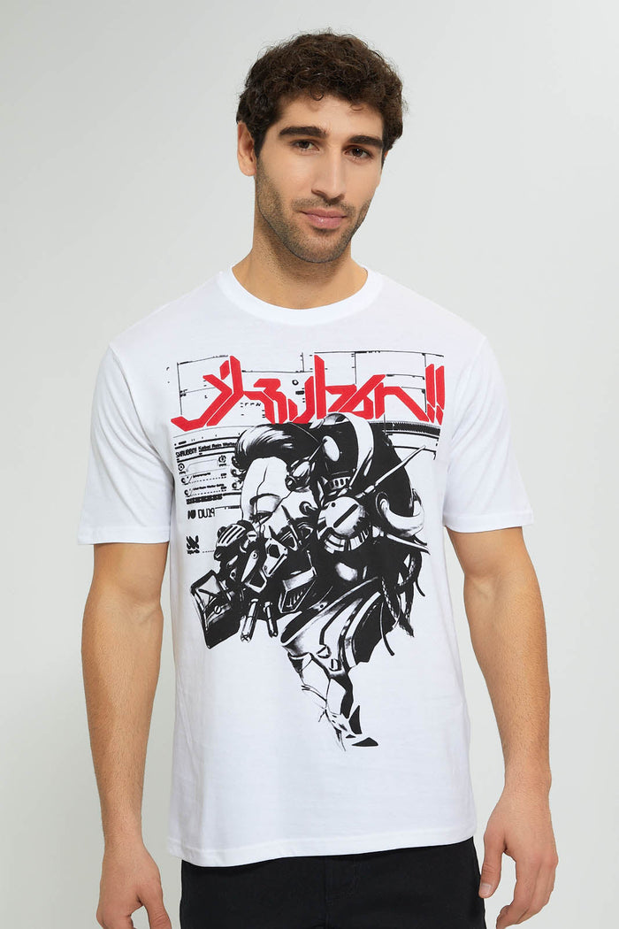 Redtag-White-Digital-Printed-T-Shirt-Graphic-Prints-Men's-