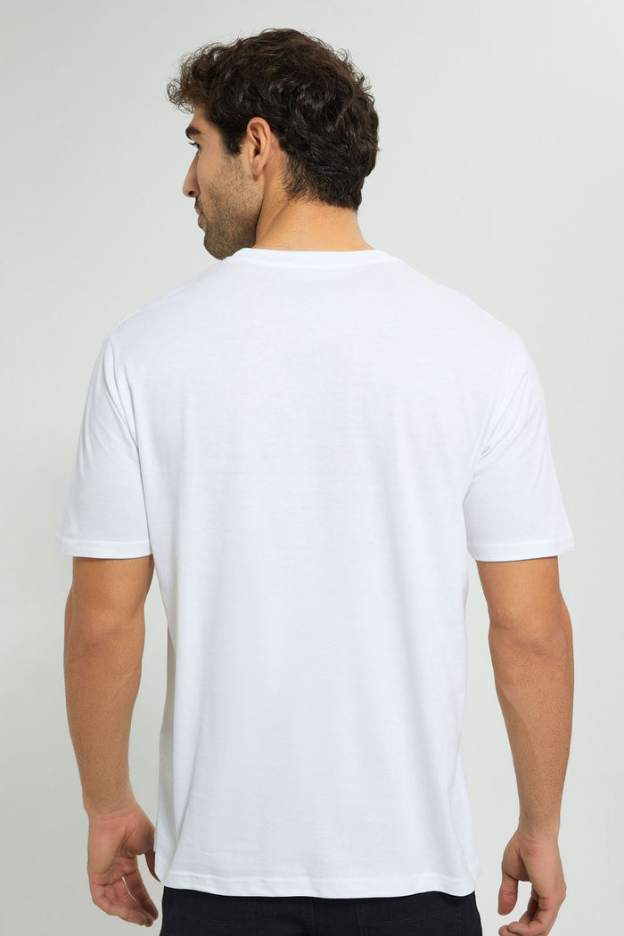 Redtag-White-Digital-Printed-T-Shirt-Graphic-Prints-Men's-