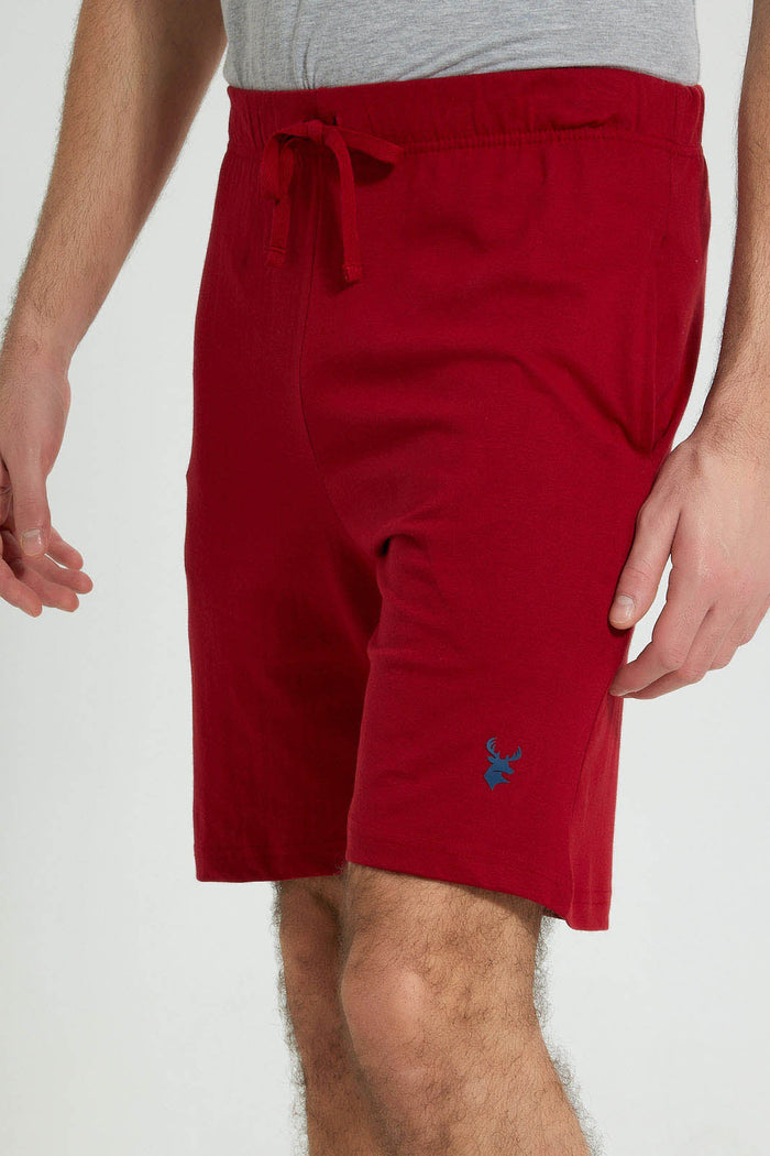 Redtag-Red-And-Grey-Pyjama-Shorts-(-2-Piece)-Colour:Grey,-Colour:Red,-Filter:Men's-Clothing,-Men-Pyjama-Bottoms,-New-In,-New-In-Men,-Non-Sale,-S22B,-Section:Men-Men's-
