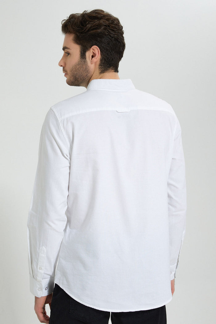 Redtag-White-Button-Down-Oxford-Shirt-Colour:White,-Filter:Men's-Clothing,-Men-Shirts,-New-In,-New-In-Men,-Non-Sale,-S22A,-Section:Men-Men's-