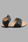 Redtag-Black-Double-Velcro-Strap-Sandal-Sandals-Infant-Boys-1 to 3 Years