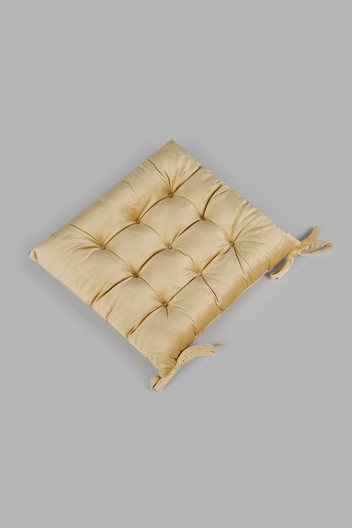 Redtag-Beige-Velvet-Chair-Pad-Category:Cushions,-Colour:Beige,-Deals:New-In,-Festive,-Filter:Home-Bedroom,-HMW-BED-Cushions,-New-In-HMW-BED,-Non-Sale,-Section:Homewares,-W22O-Home-Bedroom-