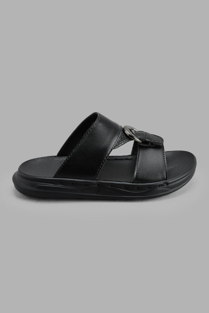 Redtag-Black-Traditional-Slide-Sandal-Sandals-Boys-3 to 5 Years