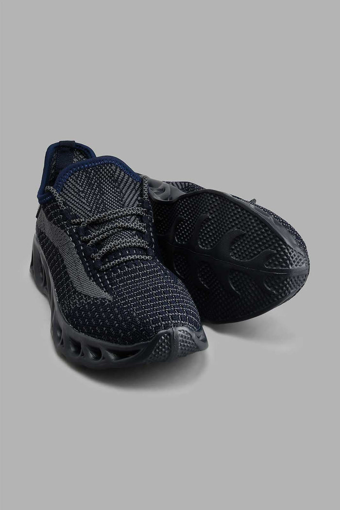 Redtag-Navy-Translucent-Sole-Knit-Sneaker-Colour:Navy,-Filter:Men's-Footwear,-Men-Trainers,-New-In,-New-In-Men-FOO,-Non-Sale,-S22A,-Section:Men-Men's-