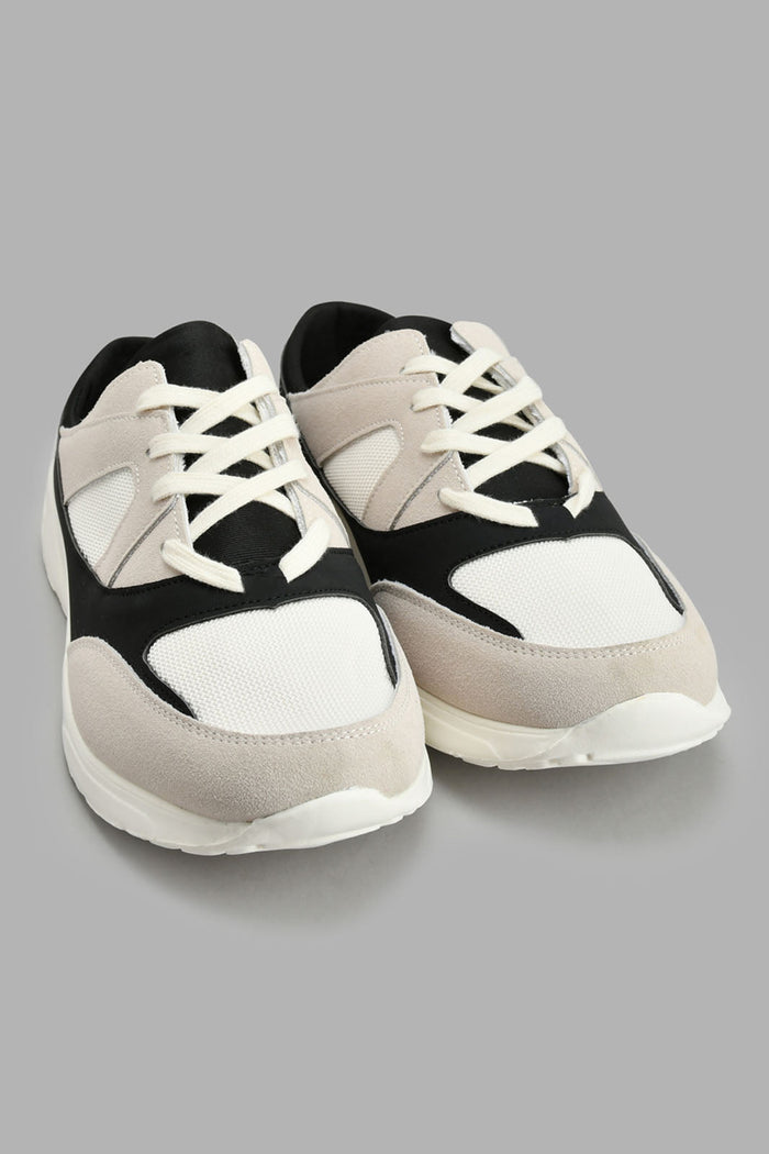 Redtag-White-Colour-Block-Mule-Sneaker-Chunky-Men's-