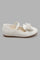 Redtag-Whiite-Bow-Trim-Loafer-Category:Shoes,-Colour:White,-Deals:New-In,-Filter:Girls-Footwear-(3-to-5-Yrs),-GIR-Shoes,-New-In-GIR-FOO,-Non-Sale,-Section:Girls-(0-to-14Yrs),-W22O-Girls-3 to 5 Years