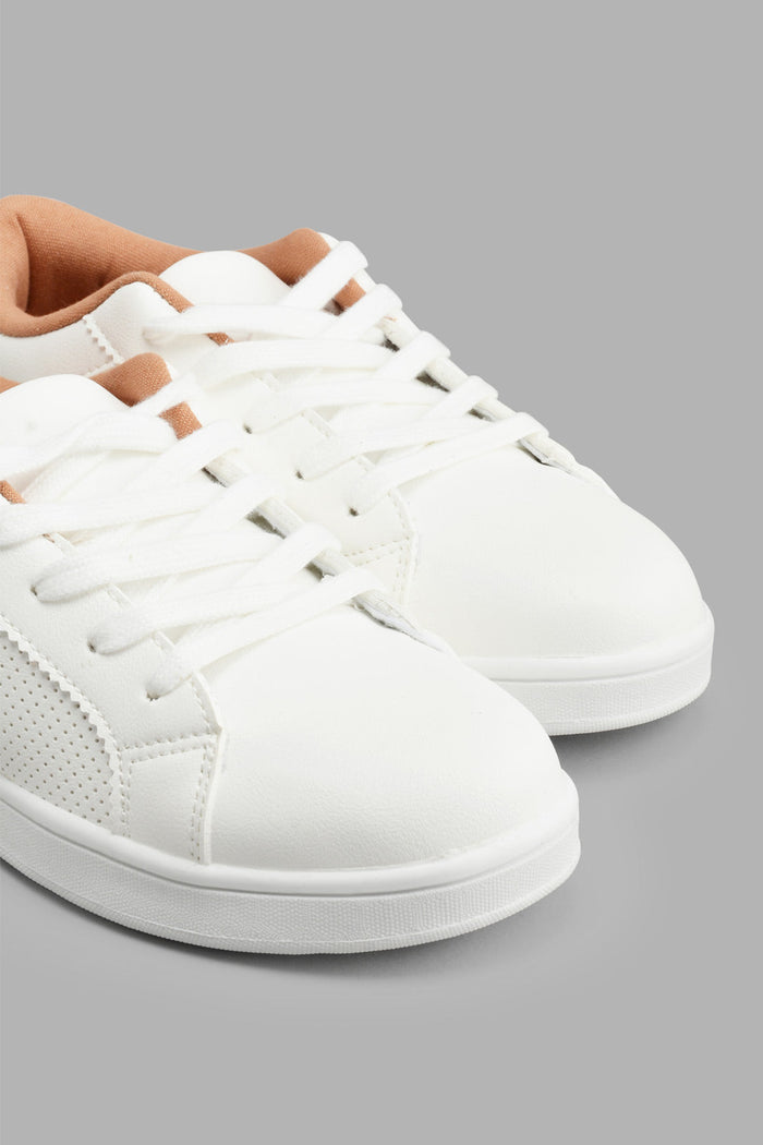 Redtag-White-Laser-Cut-Sneaker-Sneakers-Senior-Girls-5 to 14 Years