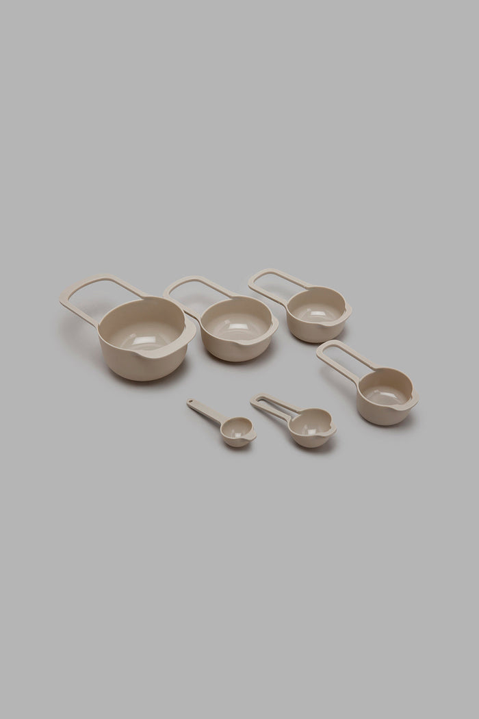 Redtag-Beige-Measuring-Cup-&-Spoon-Set-(6-Piece)-Measuring-Cups-Home-Dining-