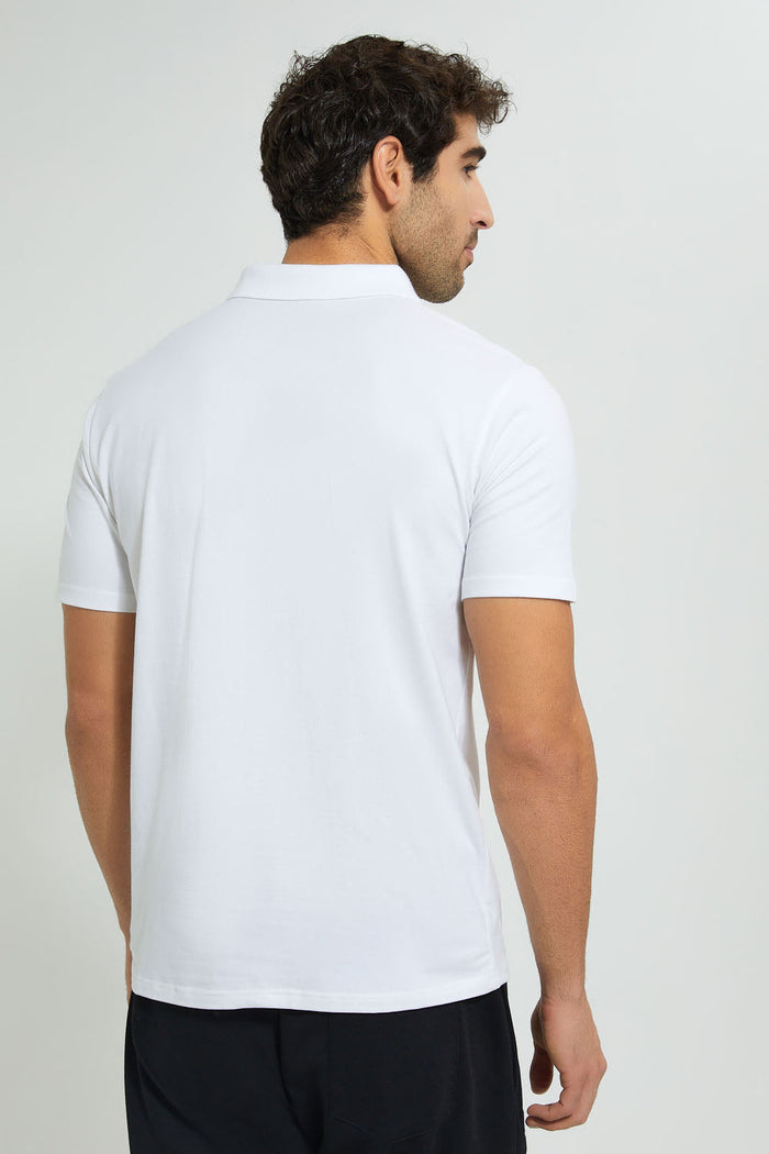 Redtag-White-Polo-T-Shirt-Polo-Shirts-Men's-