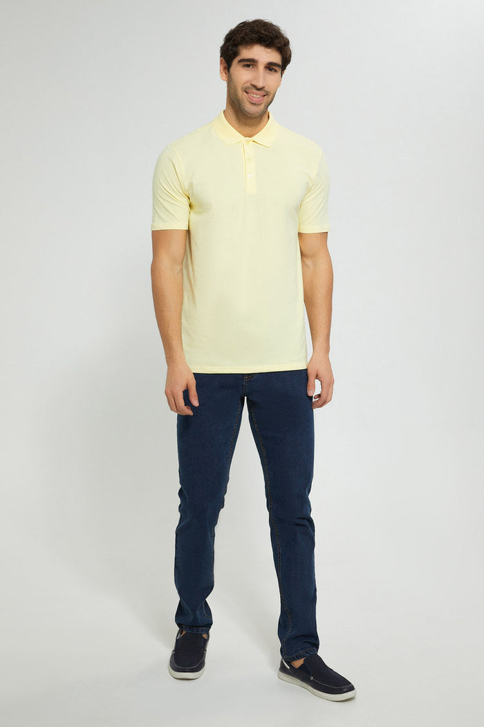 Redtag-Yellow-Polo-T-Shirt-Polo-Shirts-Men's-