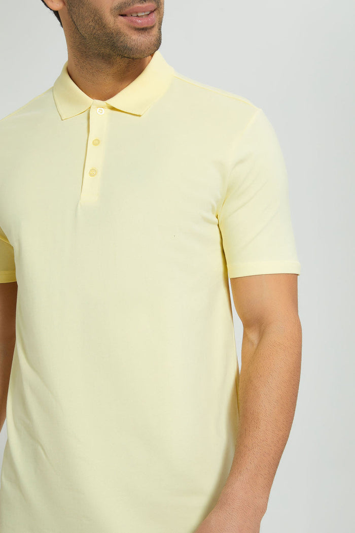 Redtag-Yellow-Polo-T-Shirt-Polo-Shirts-Men's-