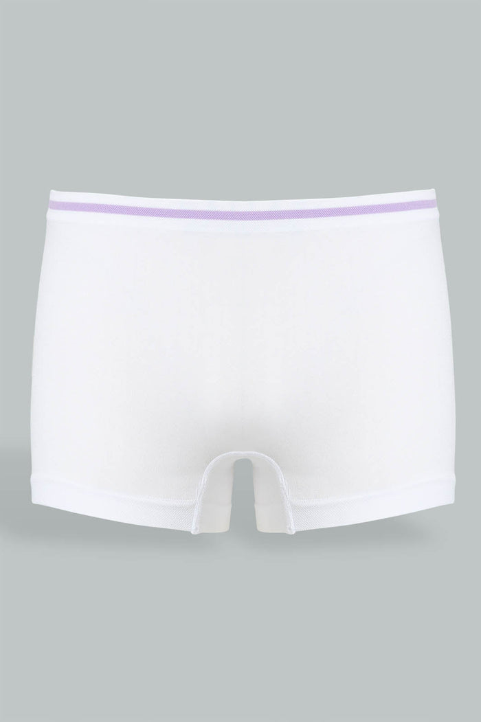 Redtag-White-And-Purple-Seamless-Boyleg-Brief-(Pack-of-2)-365,-Colour:Purple,-Colour:White,-ESS,-Filter:Senior-Girls-(9-to-14-Yrs),-GSR-Briefs,-New-In,-New-In-GSR,-Non-Sale,-Section:Kidswear-Senior-Girls-9 to 14 Years