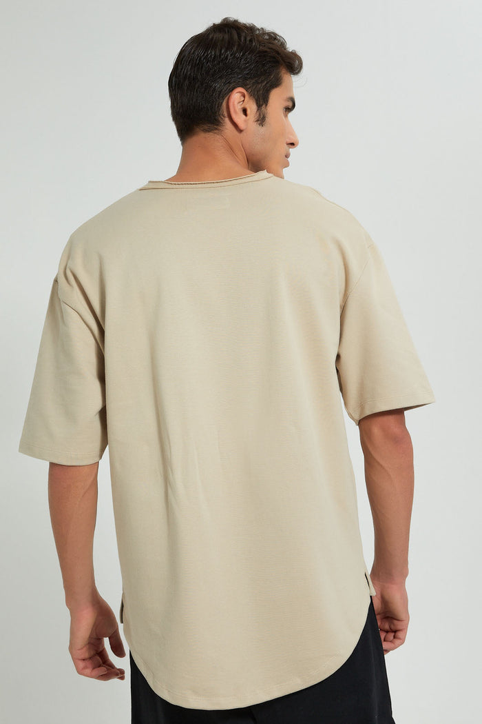 Redtag-Beige-Loungewear-T-Shirt-Loungewear-Men's-