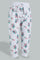 Redtag-Grey-Melange-Placement-Print-Trackpant-Joggers-Infant-Girls-3 to 24 Months