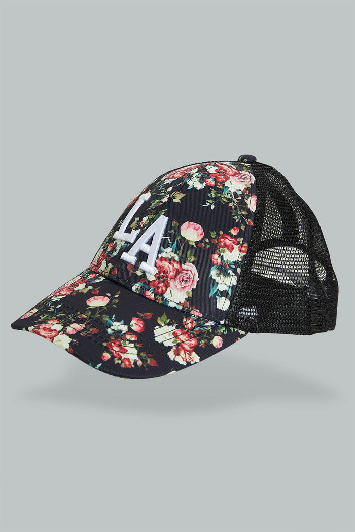 Redtag-Multi-Colour-Floral-Printed-Cap-Caps-Girls-