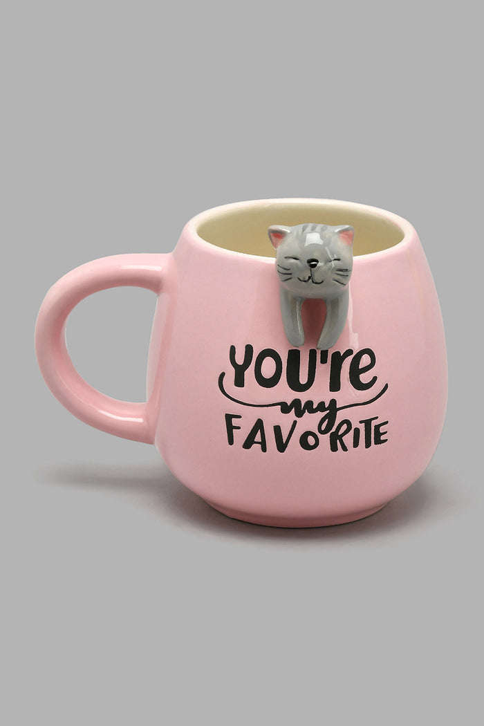 Redtag-Pink-Cat-Mug-Mugs-Home-Dining-