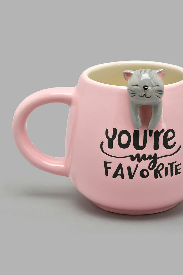 Redtag-Pink-Cat-Mug-Mugs-Home-Dining-