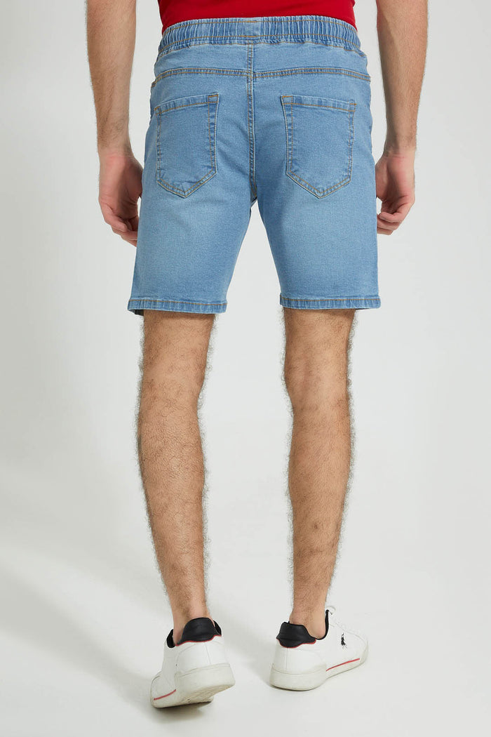 Redtag-Light-Wash-Pull-On-Shorts-Colour:Light-Wash,-Filter:Men's-Clothing,-Men-Shorts,-New-In,-New-In-Men,-Non-Sale,-S22A,-Section:Men-Men's-