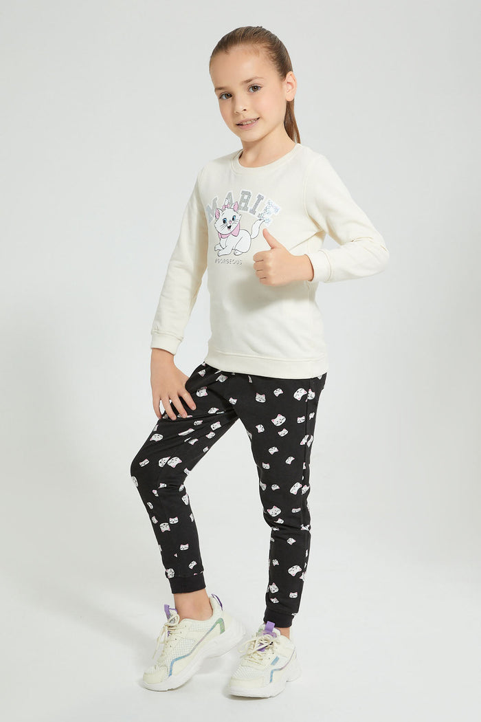 Redtag-Cream-Marie-Print-SweaT-Shirt-Sweatshirts-Girls-2 to 8 Years