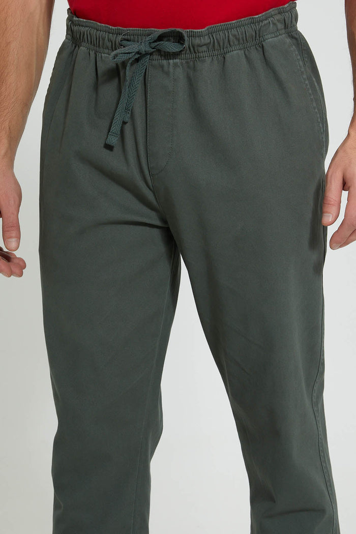 Redtag-Olive-Green-Slim-Fit-Jogger-Trousers-Men's-