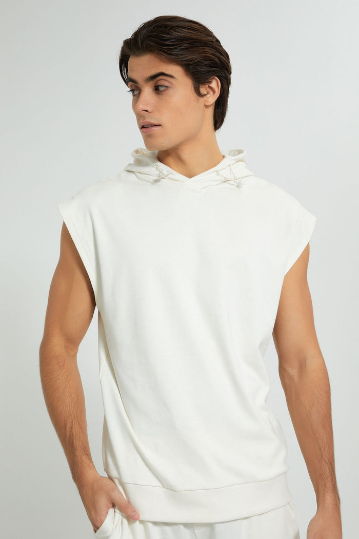 Redtag-Off-White-Sleevless-Loungewear-T-Shirt-Loungewear--