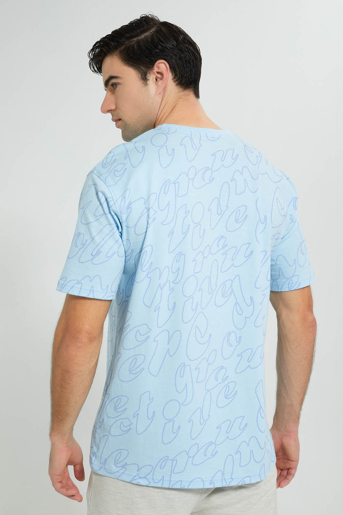 Redtag-Sky-Blue-T-Shirt-Graphic-Prints-Men's-0