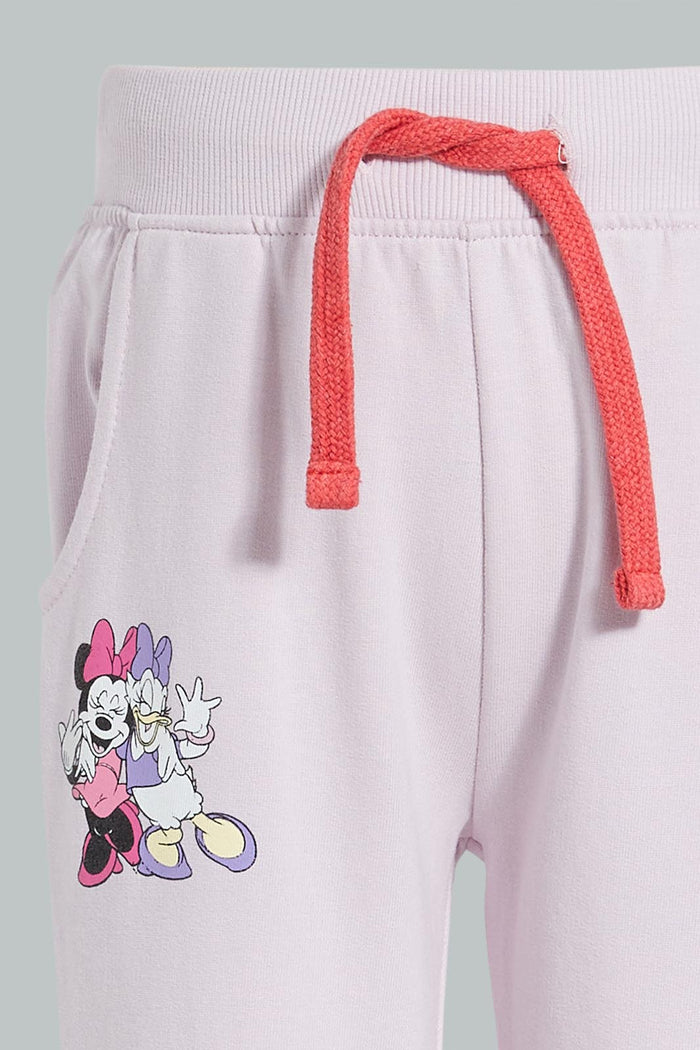 Redtag-Lilac-Minnie-And-Daisey-Trackpant-Joggers-Infant-Girls-3 to 24 Months