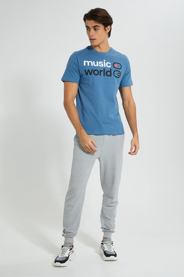 Redtag-Ash-Grey-Music-World-T-Shirt-Graphic-Prints-Men's-