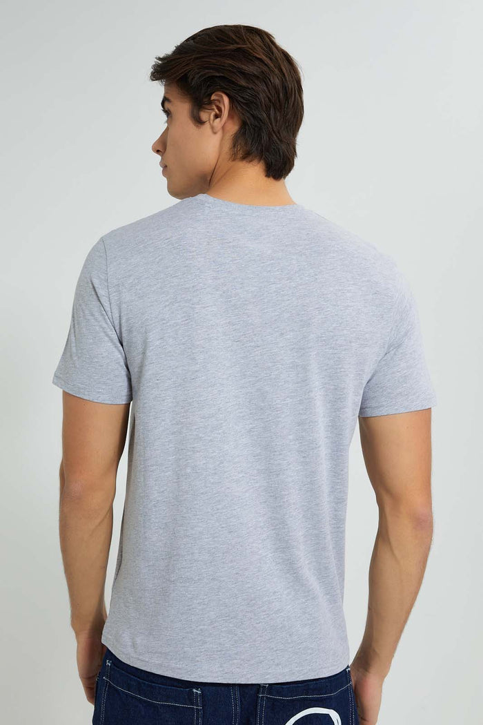 Redtag-Grey-Graphic-T-Shirt-Graphic-Prints-Men's-