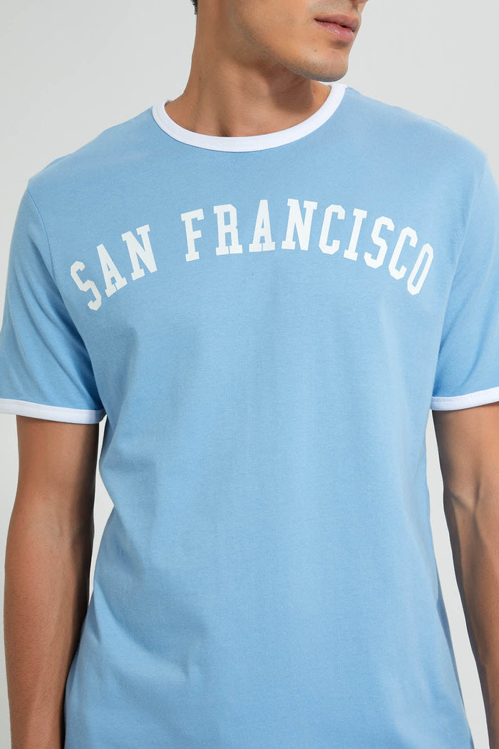 Redtag-Blue-San-Francisco-T-Shirt-Graphic-Prints-Men's-