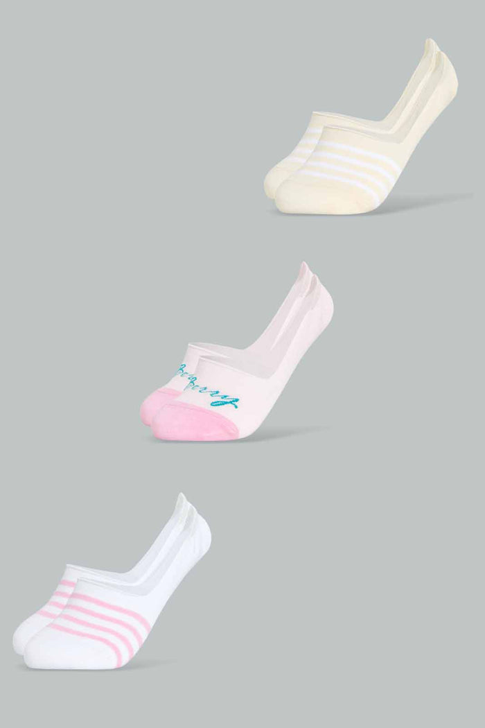 Redtag-White/Pink-Stripe-and-Berry-Printed-Invisible-Socks-(3-Pack)-365,-Category:Socks,-Colour:Assorted,-Deals:New-In,-Filter:Women's-Clothing,-New-In-Women-APL,-Non-Sale,-Section:Women,-Women-Socks--