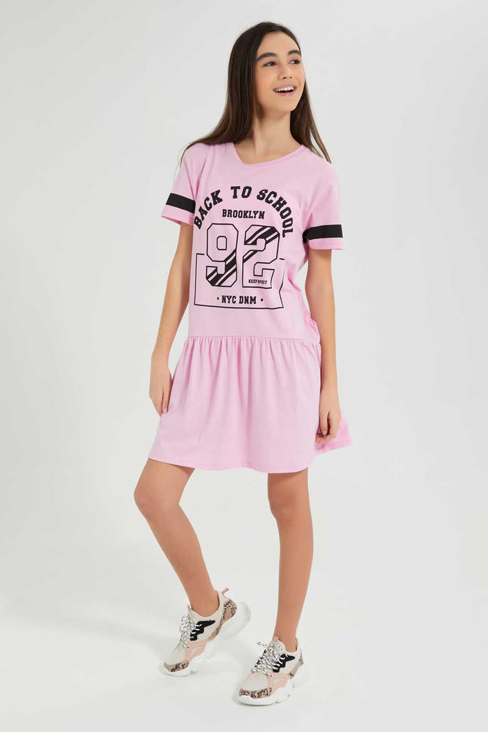 Redtag-Pink-Sporty-Dress-Dresses-Senior-Girls-9 to 14 Years