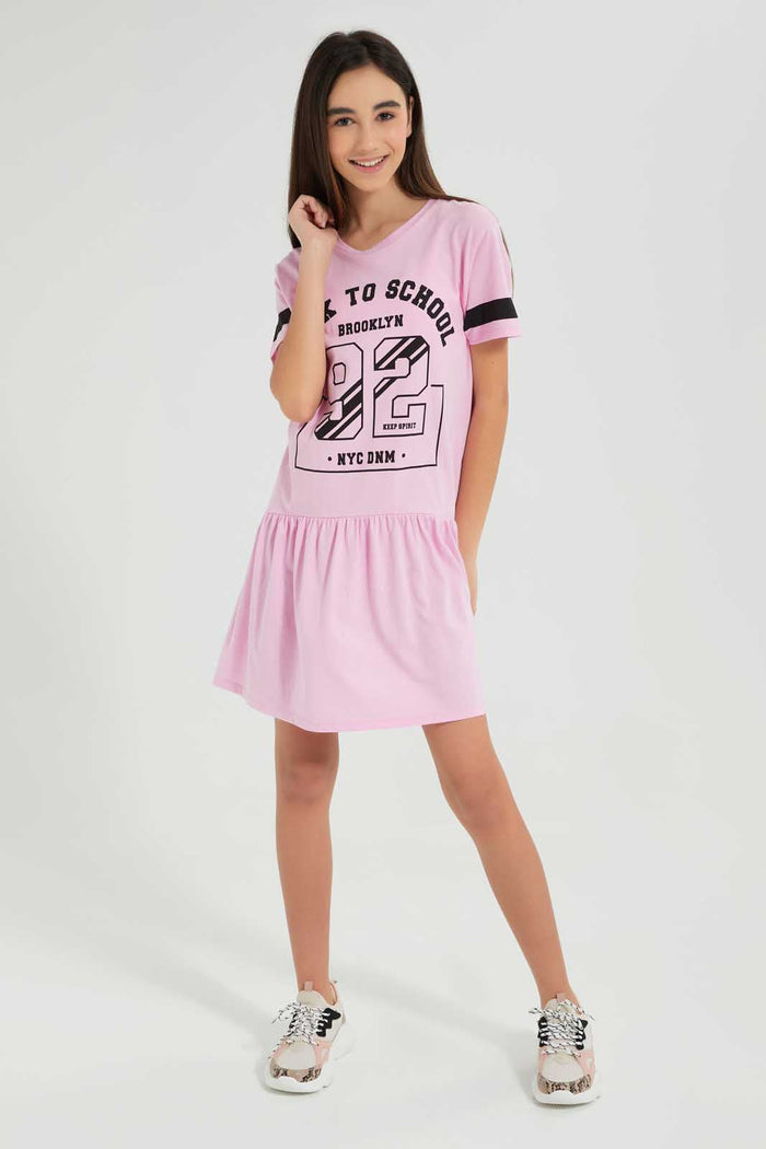 Redtag-Pink-Sporty-Dress-Dresses-Senior-Girls-9 to 14 Years