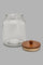 Redtag-Clear-Glass-Canister-With-Wooden-Lid-(Large)-Canisters-And-Jars-Home-Dining-
