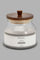Redtag-Clear-Glass-Canister-With-Wooden-Lid-(Small)-Canisters-And-Jars-Home-Dining-