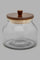 Redtag-Clear-Glass-Canister-With-Wooden-Lid-(Small)-Canisters-And-Jars-Home-Dining-