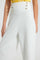 Redtag-White-Highwaist-Culottes-With-Front-Buttons-Cargo-Pants-Senior-Girls-9 to 14 Years