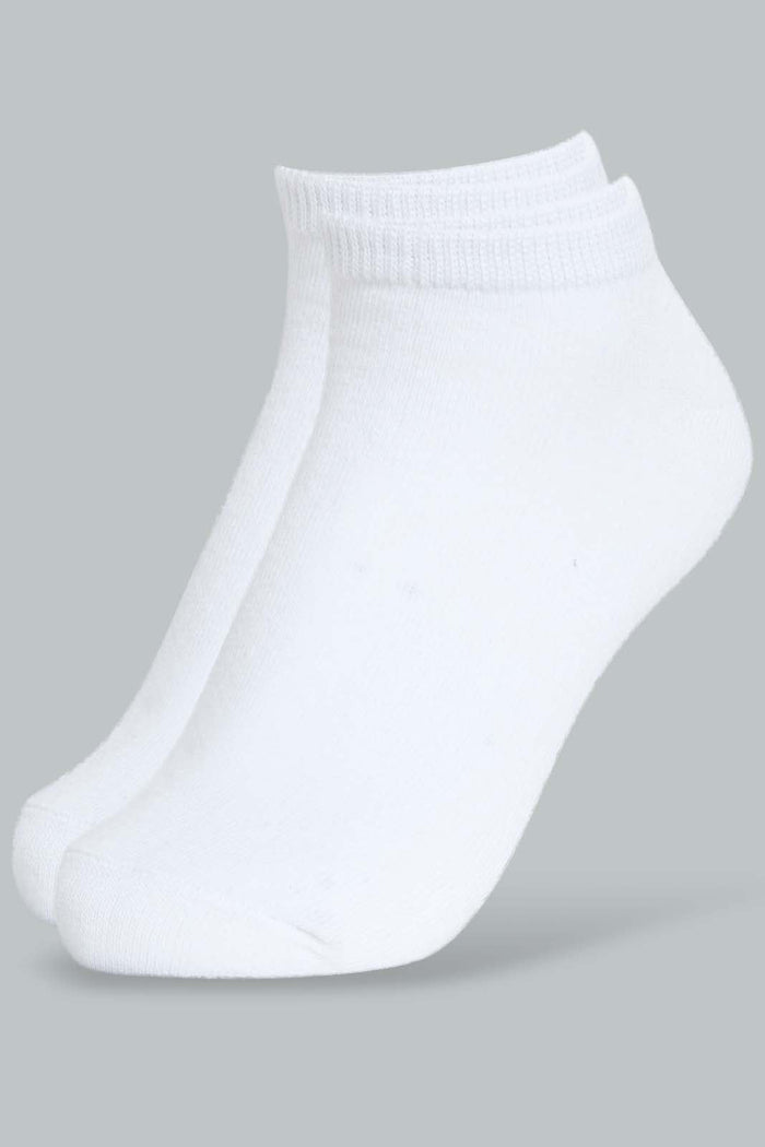 Redtag-White-Gsr-2Pcs-Ankle-Socks-Ankle-Length-Senior-Girls-9 to 14 Years