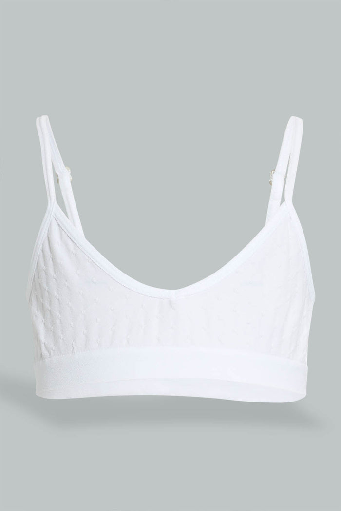 Redtag-White/Pink-Jacquard-Bra-(2Pack)-365,-Colour:Assorted,-Filter:Senior-Girls-(9-to-14-Yrs),-GSR-Bras,-New-In,-New-In-GSR,-Non-Sale,-Section:Kidswear-Senior-Girls-9 to 14 Years