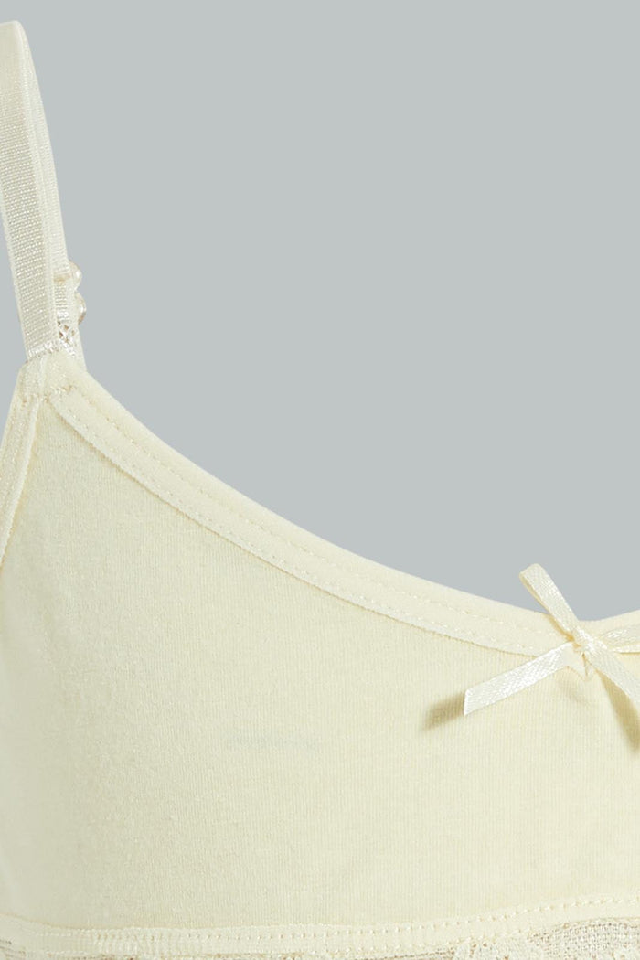 Redtag-White-Floral/Yellow-Bra-(2Pack)-365,-Character,-Colour:Assorted,-ESS,-Filter:Senior-Girls-(9-to-14-Yrs),-GSR-Bras,-New-In,-New-In-GSR,-Non-Sale,-Section:Kidswear-Senior-Girls-9 to 14 Years