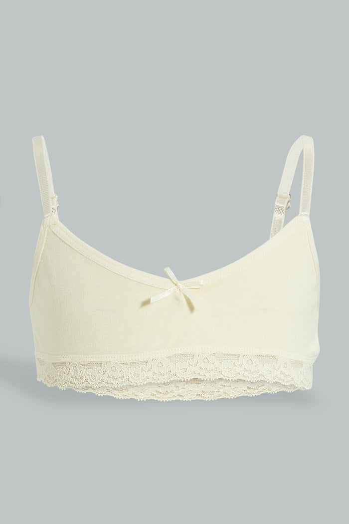 Redtag-White-Floral/Yellow-Bra-(2Pack)-365,-Character,-Colour:Assorted,-ESS,-Filter:Senior-Girls-(9-to-14-Yrs),-GSR-Bras,-New-In,-New-In-GSR,-Non-Sale,-Section:Kidswear-Senior-Girls-9 to 14 Years